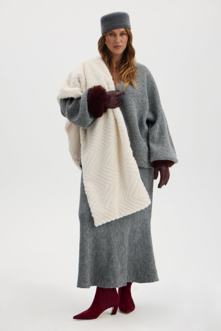 Палантин из меха норки – фото – Plus Size 50–64 – Моно-Стиль