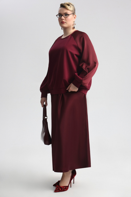 Свитшот с комбинированным рукавом реглан