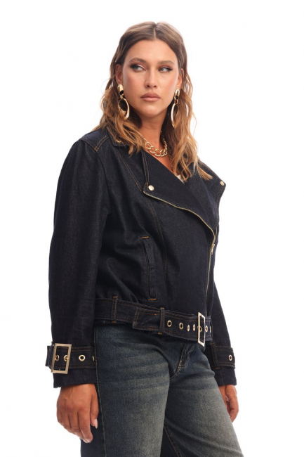Косуха из денима на подкладке – фото – Plus Size 50–64 – Моно-Стиль