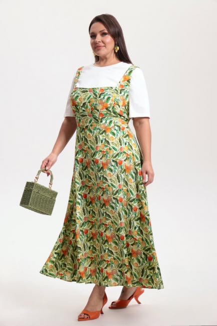 Платье сарафан на лямках из поливискозы – фото – Plus Size 50–64 – Моно-Стиль