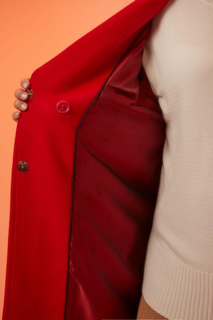Пальто халат с высоким содержанием шерсти для полных