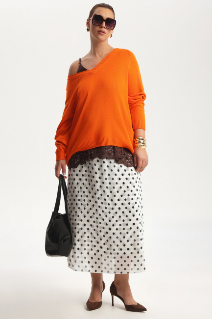 Пуловер оранжевого цвета из вискозы