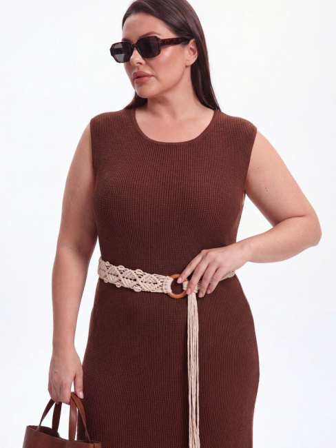 Платье майка из рельефного трикотажа – фото – Plus Size 50–64 – Моно-Стиль