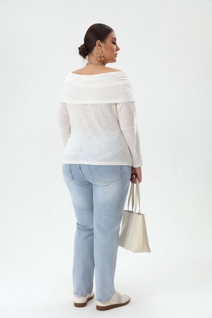 Лонгслив со спущенным плечом