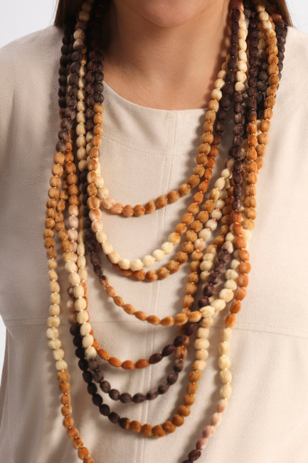 Ожерелье Коса коричневый