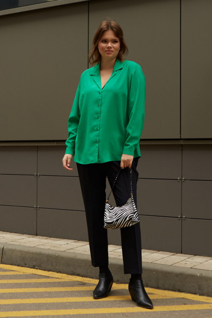 Салатовая блузка из шелка купить онлайн в интернет-магазине одежды больших размеров для женщин 