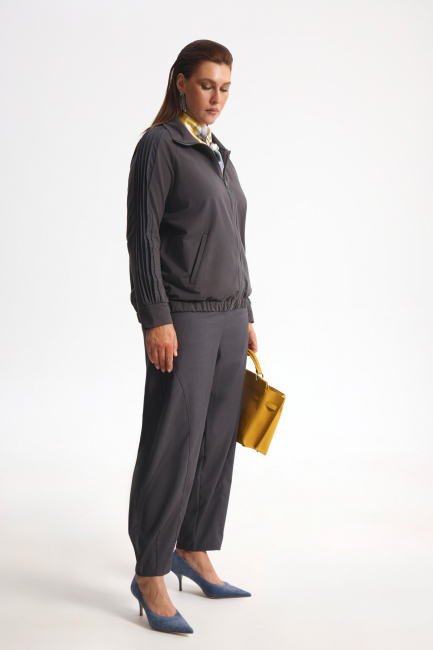 Зип-худи из трикотажа с лампасами на рукаве