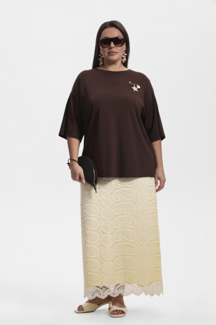 Футболка оверсайз с круглым вырезом – фото – Plus Size 50–64 – Моно-Стиль