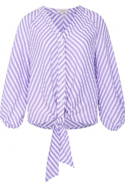 Юбка и блузка с крэш эффектом и полосатым принтом
