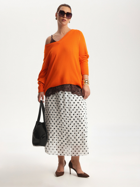 Пуловер оранжевого цвета из вискозы