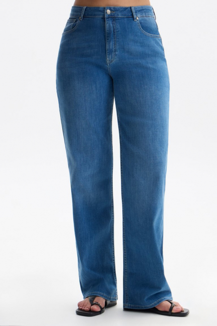 Джинсы straight в стиле 5 карманов – фото – Plus Size 50–64 – Моно-Стиль