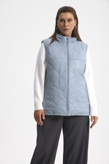 Жилет с принтованной подкладкой и простежкой