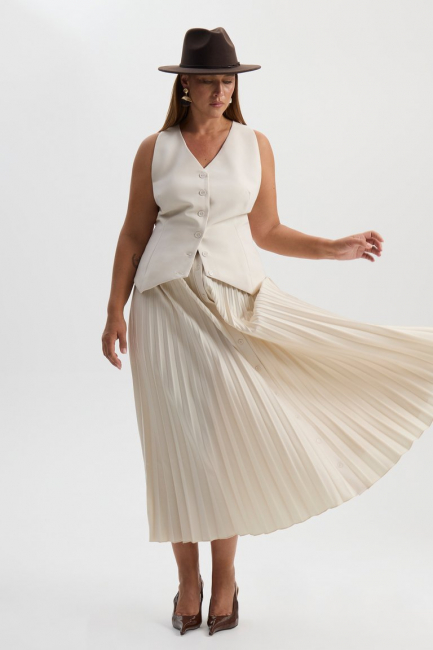 Юбка макси плиссе с пуговицами – фото – Plus Size 50–64 – Моно-Стиль