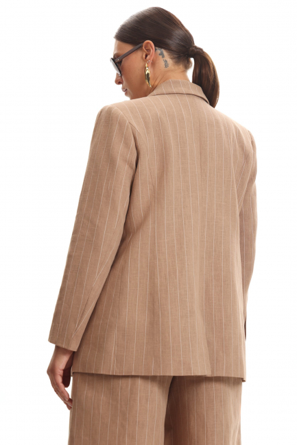 Жакет изо льна в полоску