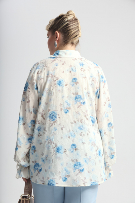 Блузка из поливискозы с цветочным принтом