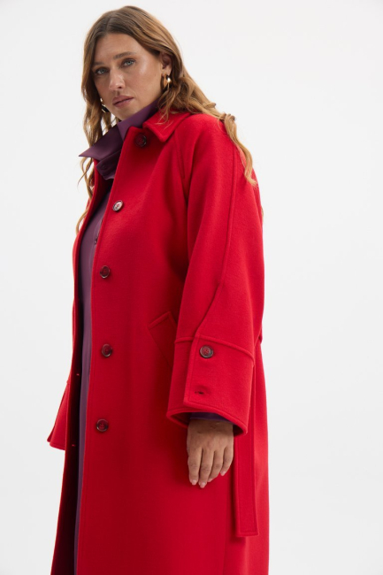 Пальто реглан с разрезом на рукаве – фото – Plus Size 50–64 – Моно-Стиль