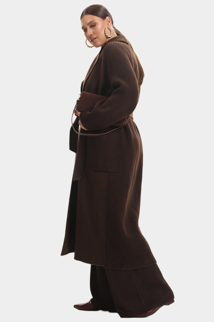 Комбинированное пальто из шерсти и кашемира – фото – Plus Size 50–64 – Моно-Стиль