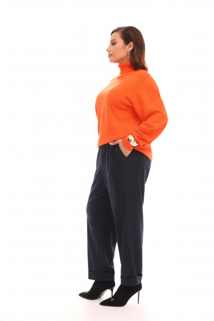 Водолазка из вязаного смесового хлопка оранжевого цвета