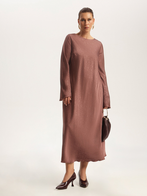 Платье из шелка с принтом и подкладкой