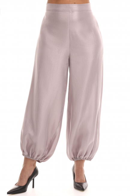 Брюки пеплум из поливискозы с блеском