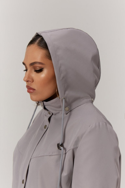 Парка тренч с капюшоном – фото – Plus Size 50–64 – Моно-Стиль