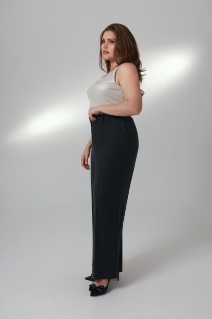 Топ в рубчик с металлизированным блеском