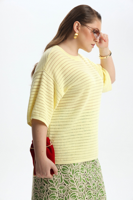 Джемпер из хлопка с фактурной вязкой