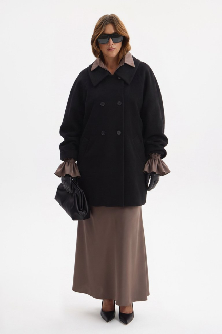Полупальто реглан из смесовой шерсти – фото – Plus Size 50–64 – Моно-Стиль