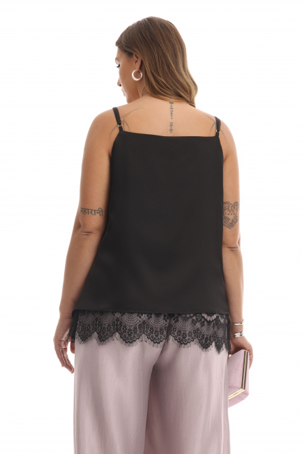 Топ с асимметричным низом и кружевом