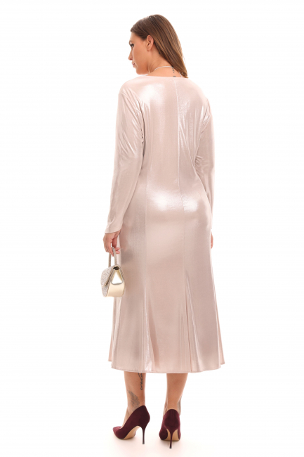 Платье макси из трикотажа с металлизированным эффектом на шелковой подкладке купить 