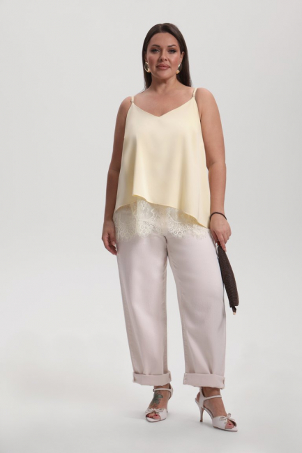 Топ с асимметричным низом из поливискозы – фото – Plus Size 50–64 – Моно-Стиль