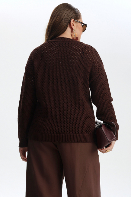 Джемпер сетка шоколадного цвета