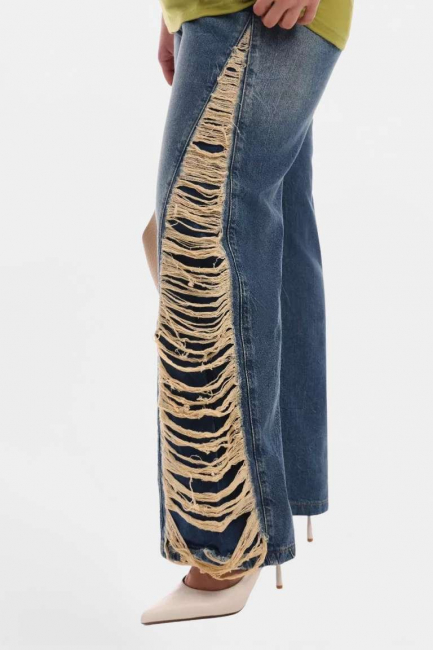 Джинсы палаццо в стиле гранж – фото – Plus Size 50–64 – Моно-Стиль