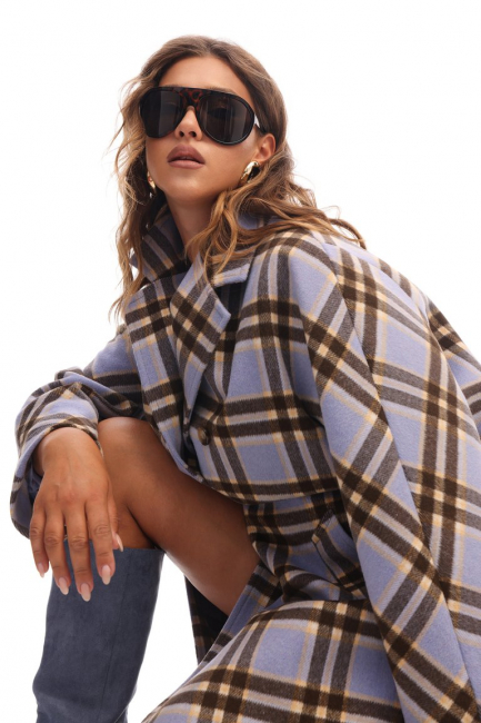 Пальто с принтом клетка на рост 172 – фото – Plus Size 50–64 – Моно-Стиль