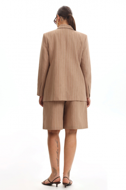 Шорты изо льна в полоску