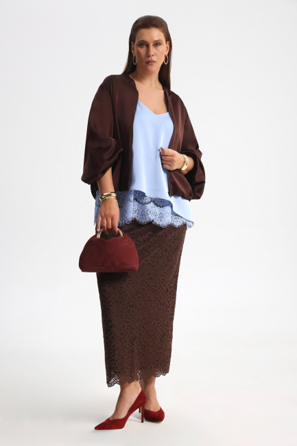 Юбка карандаш из кружева на подкладке