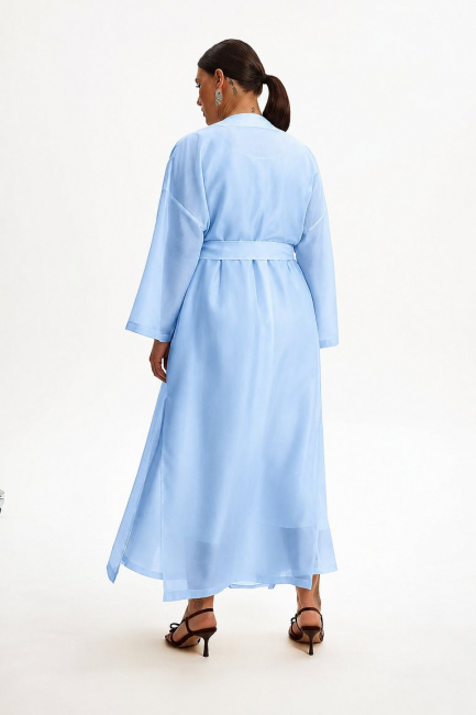 Кардиган накидка из тенселя – фото – Plus Size 50–64 – Моно-Стиль