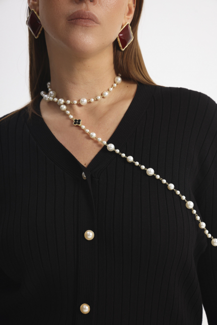 Платье лапша с акцентными пуговицами