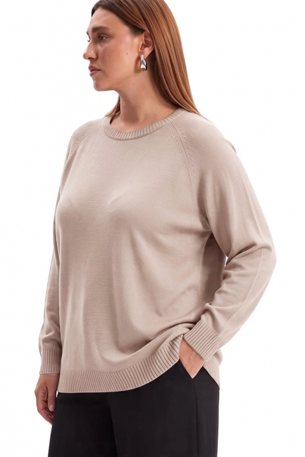 Джемпер бойфренд из вязаной вискозы – фото – Plus Size 50–64 – Моно-Стиль