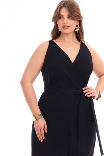 Комбинезон на лямках с запáхом из костюмной ткани