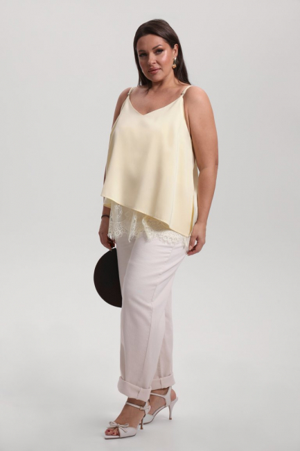 Топ с асимметричным низом из поливискозы – фото – Plus Size 50–64 – Моно-Стиль