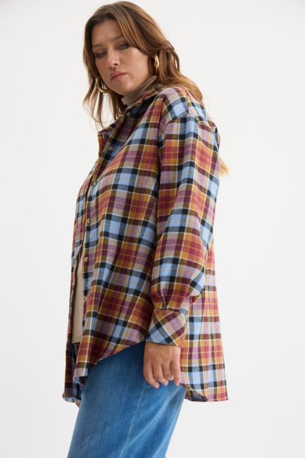 Фланелевая рубашка в голубую клетку – фото – Plus Size 50–64 – Моно-Стиль