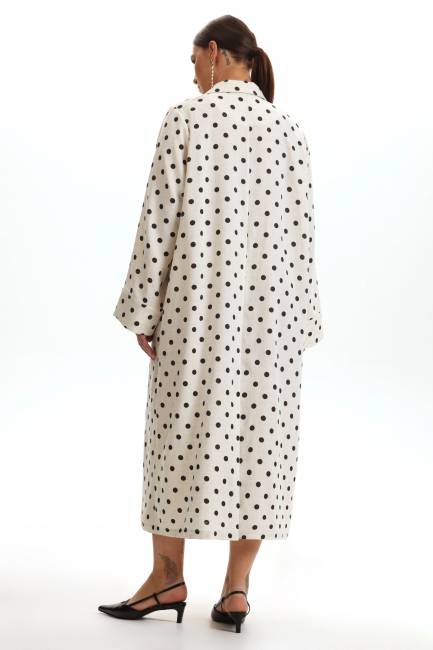 Плащ накидка изо льна с принтом