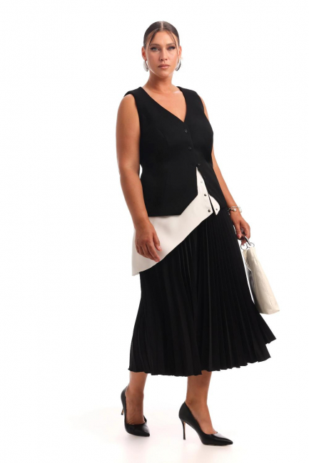 Юбка баска с асимметричным низом – фото – Plus Size 50–64 – Моно-Стиль