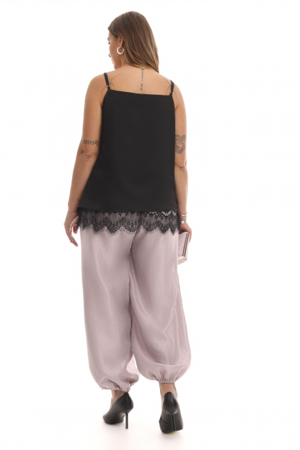 Топ с асимметричным низом и кружевом