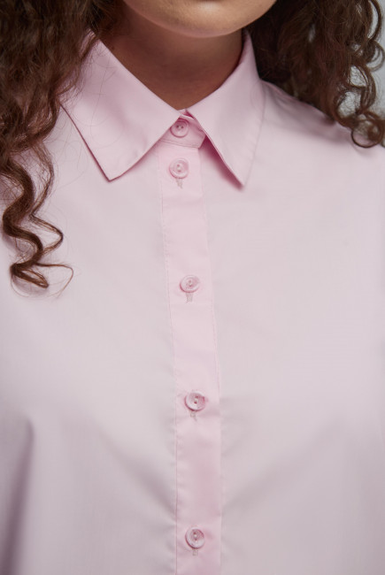 Розовая базовая рубашка relaxed fit из смесового хлопка купить в ассортименте большие размеры
