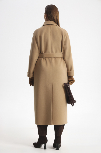 Пальто двубортное из шерсти