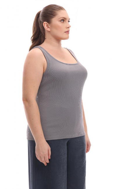 Топ в рубчик серого цвета