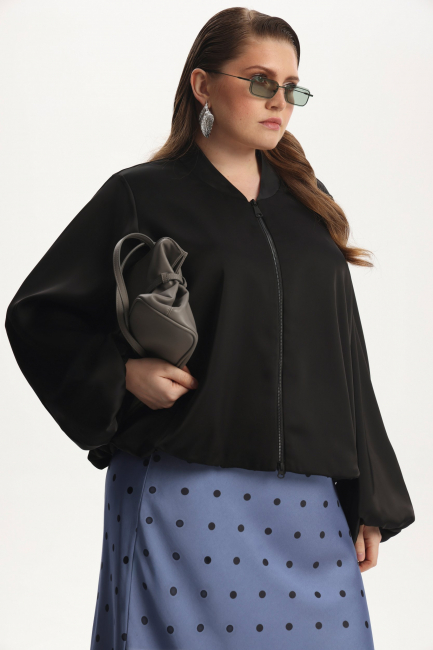 Бомбер из поливискозы с рукавом жиго