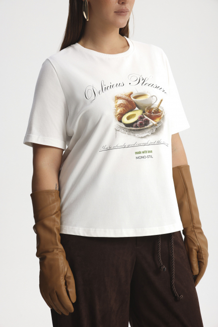 Футболка из хлопка с принтом авокадо